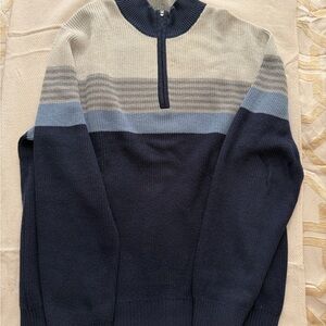 Izod Men’s Navy, Light Blue & Gray Half-Zip Sweater